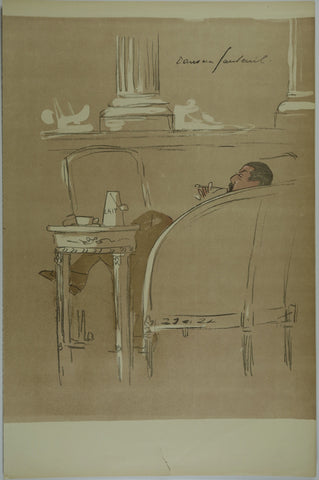 Link to  Man sitting down smoking Lithographc. 1914  Product