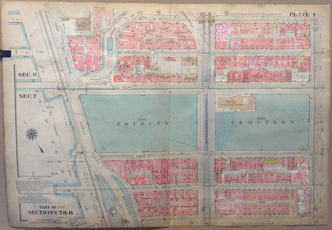Link to  NYC Bronx Map - Part of Sections 7 & 8, Trinity CemeteryU.S.A c. 1921  Product