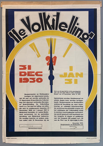 Link to  11e Volkstelling PosterNetherlands, c. 1930  Product