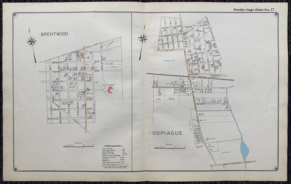 Long Island Index Map No.2 - Plate 17 BrentWood,Copiague – Poster Museum